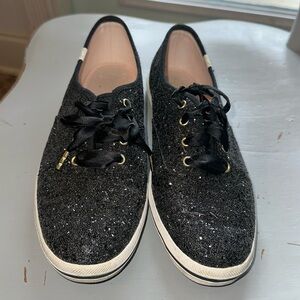 Keds- Kate Spade black glitter size 8
